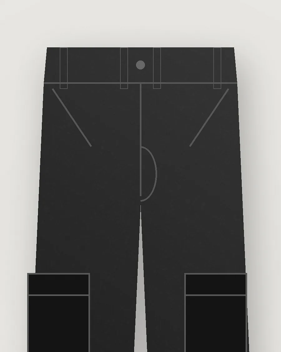 Black Cargo Joggers — detail