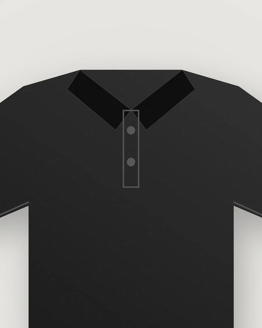Black Polo T-Shirt — detail