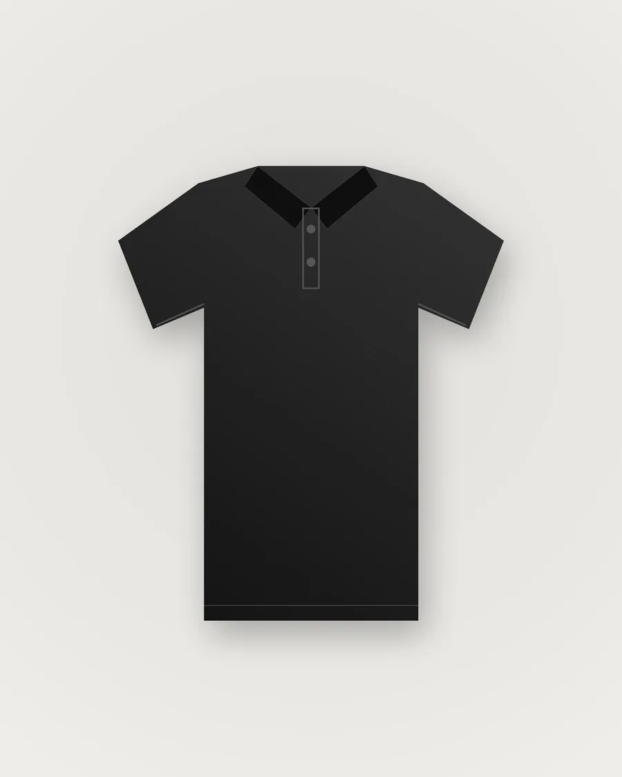 Black Polo T-Shirt — front