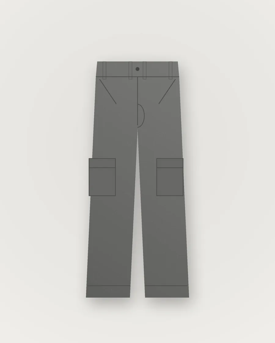 Grey Cargo Pants — front