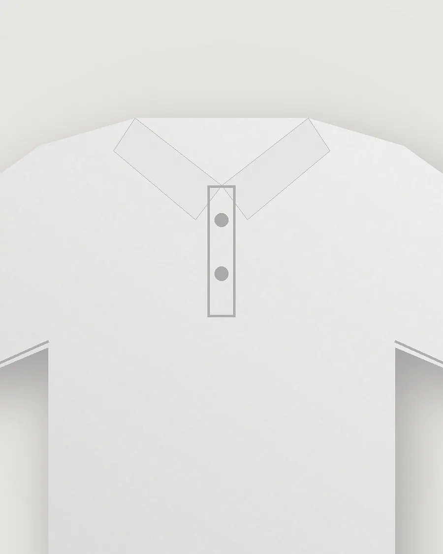 White Piqué Polo — detail